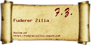 Fuderer Zilia névjegykártya